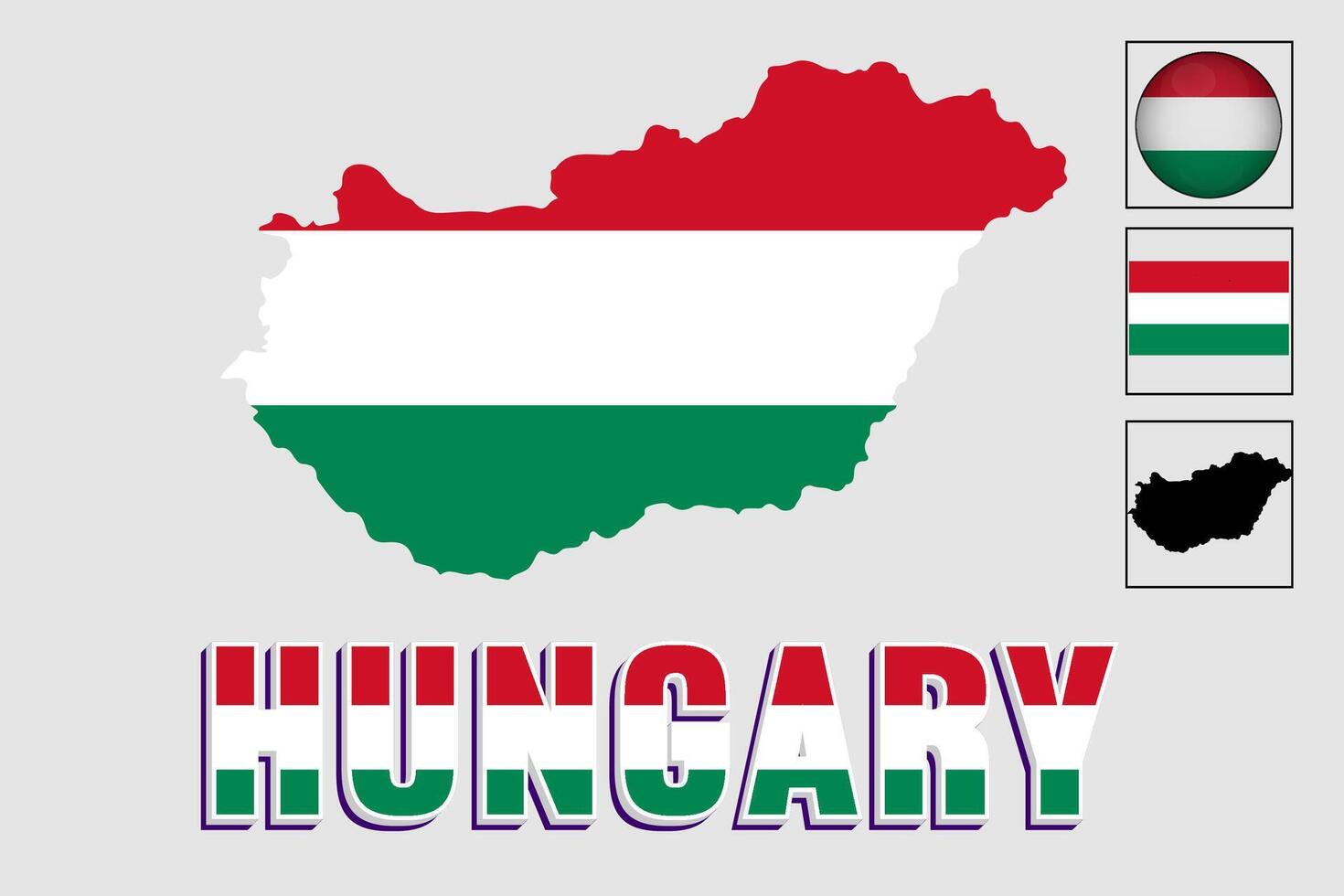 Ungheria carta geografica e bandiera nel vettore illustrazione