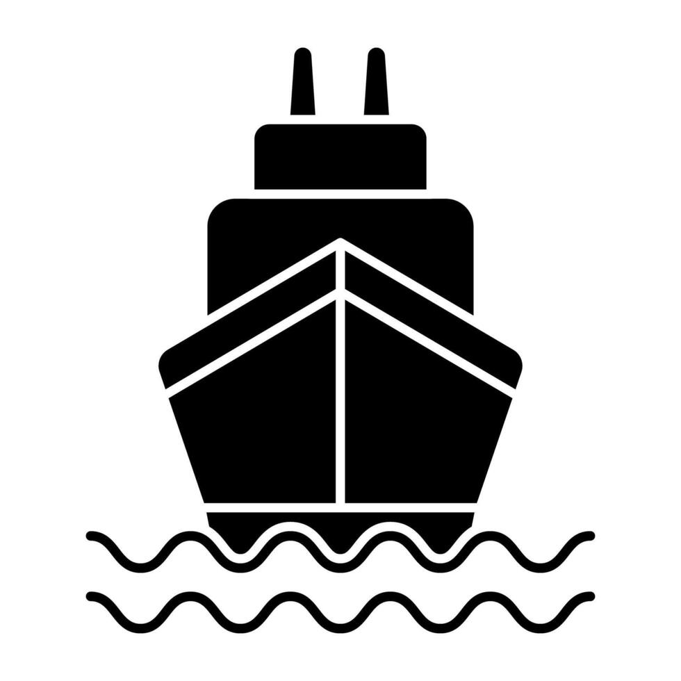 un' acqua trasporto icona, solido design di barca vettore