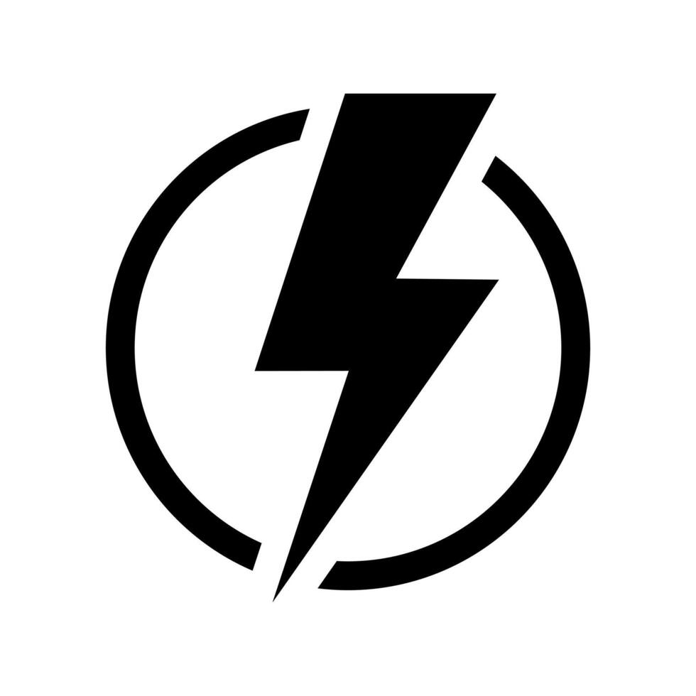 fulmine, elettrico energia vettore icona. energia e tuono elettricità simbolo. fulmine bullone cartello nel il cerchio.