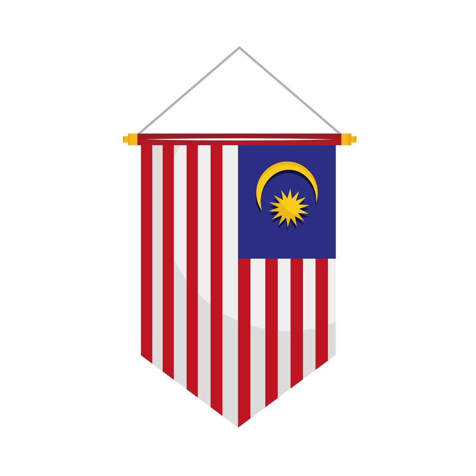 bandiera della bandiera malese vettore