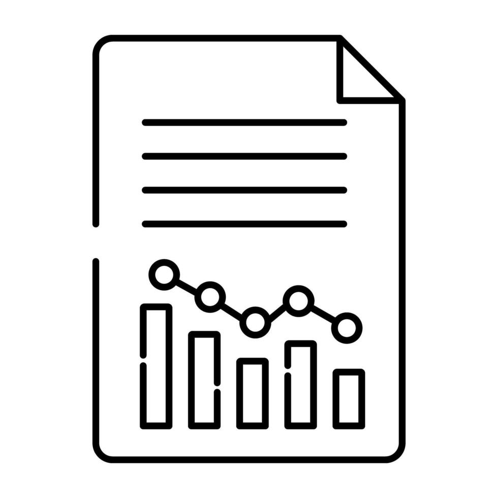 un' lineare design icona di dati rapporto vettore