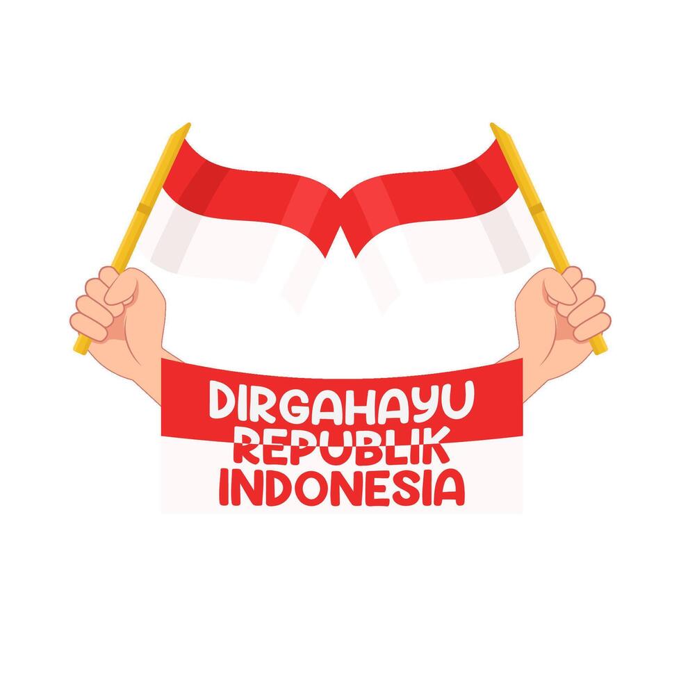 illustrazione di dirgahayu republik Indonesia vettore