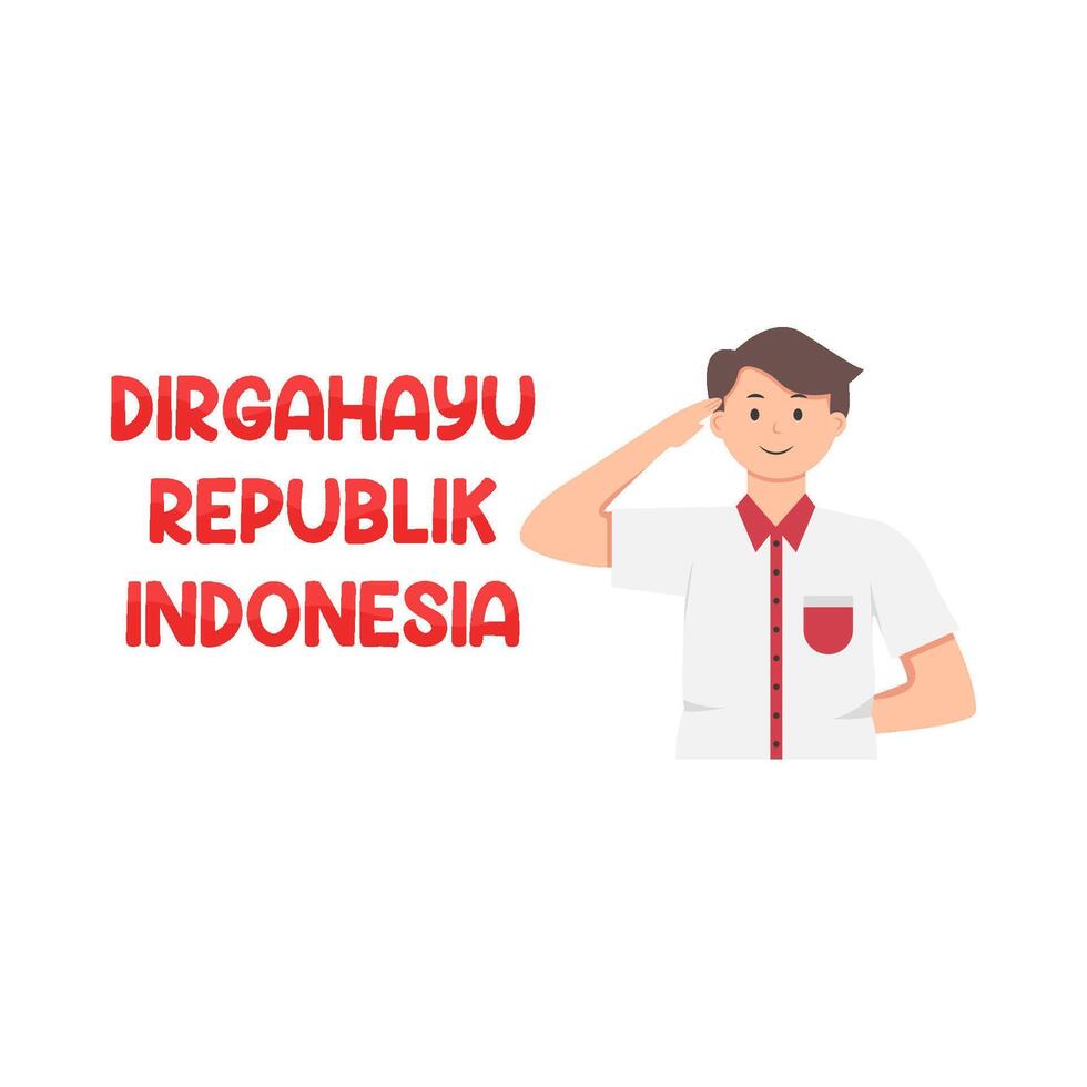 illustrazione di dirgahayu republik Indonesia vettore