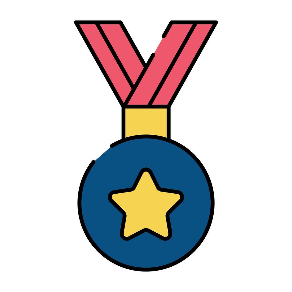 un' piatto design icona di stella medaglia vettore