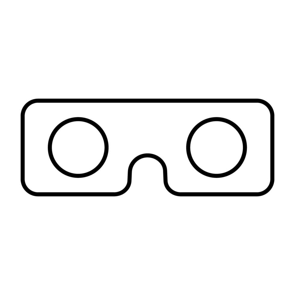 occhiali accessorio icona, lineare design di vr copricapo vettore