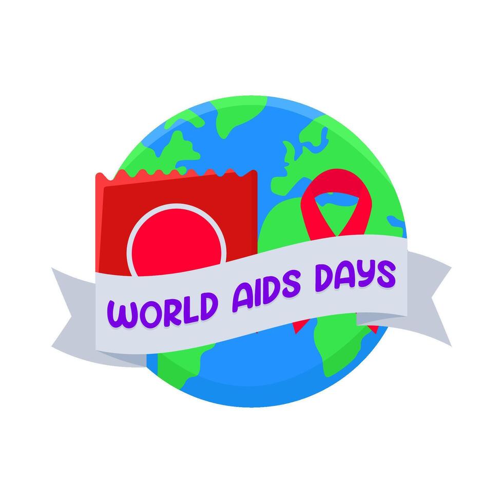 illustrazione della giornata mondiale dell'aids vettore