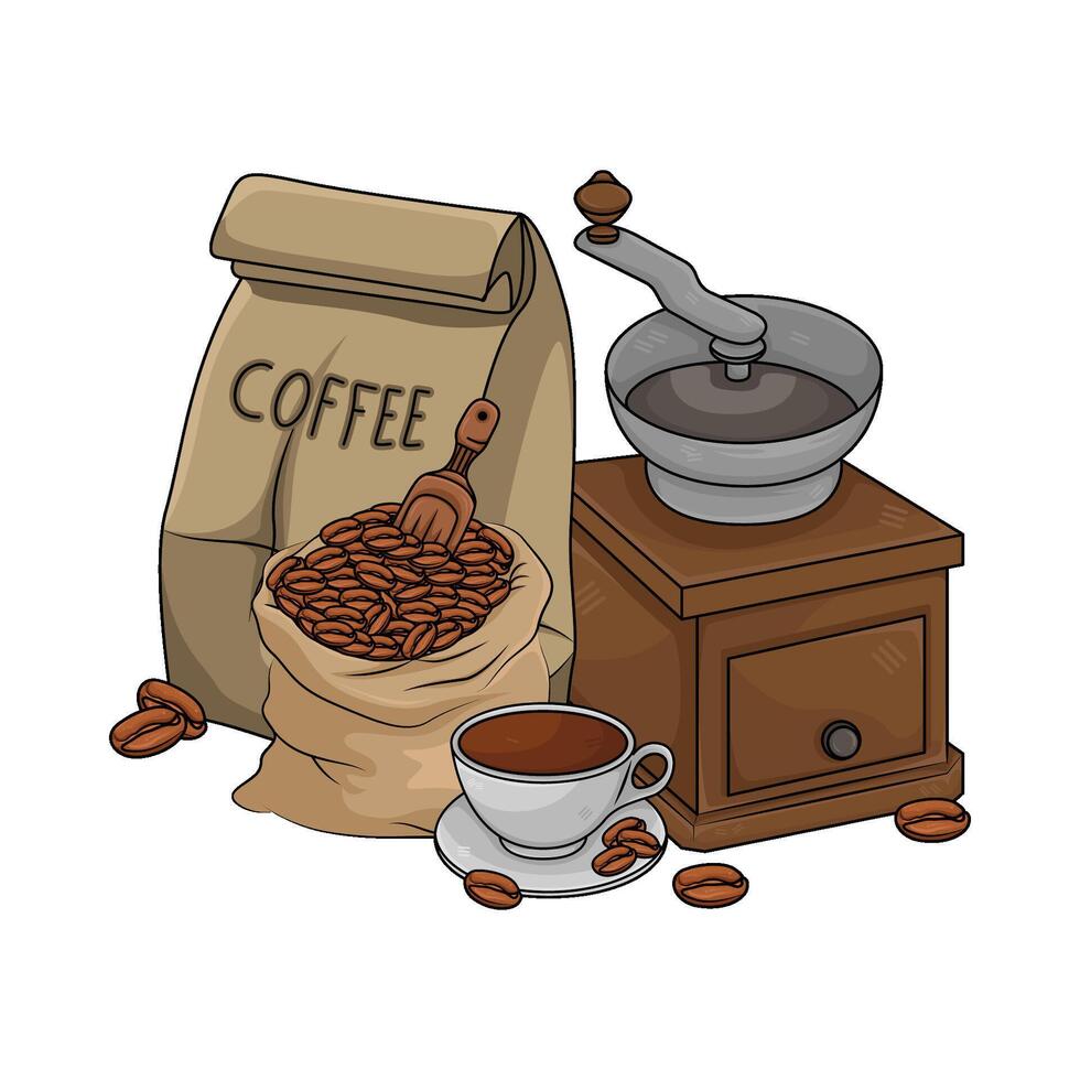 illustrazione di caffè macinino vettore