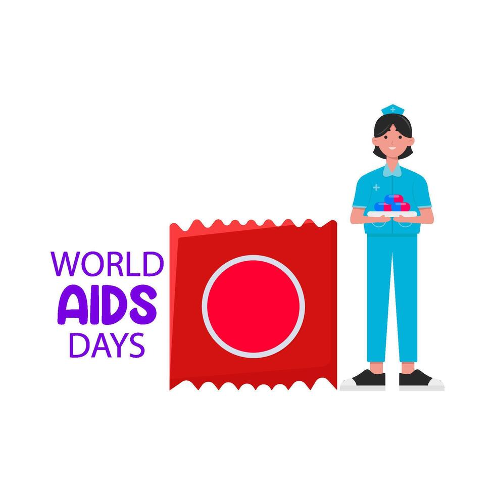 illustrazione della giornata mondiale dell'aids vettore