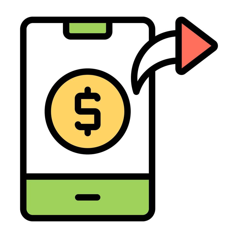 dollaro dentro smartphone, icona di mobile i soldi vettore