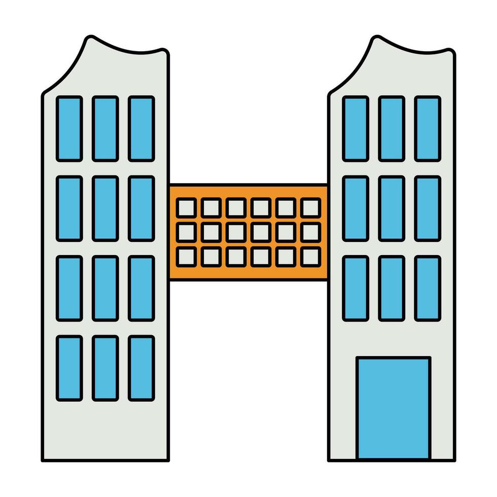 un' unico design icona di città architettura vettore