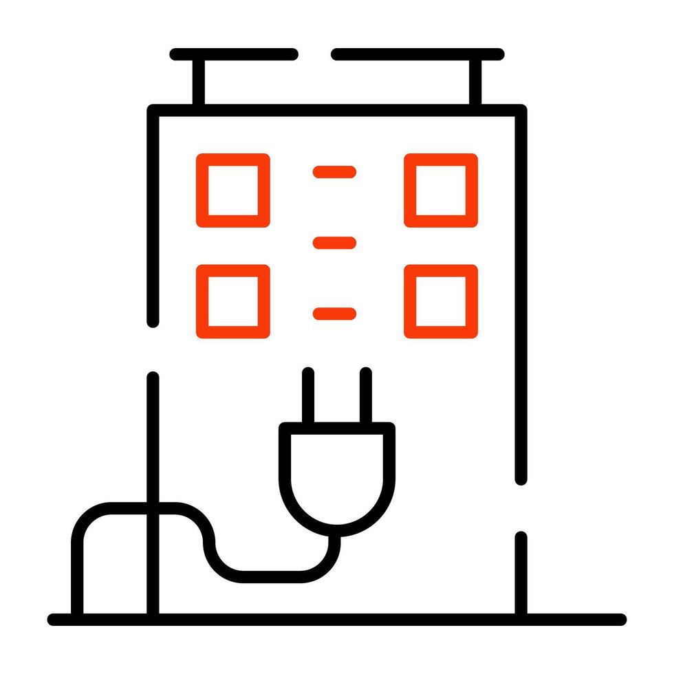 architettura con spina denotando concetto di elettrico edificio vettore