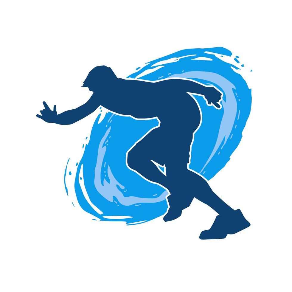silhouette di un' sportivo uomo nel in esecuzione posa. silhouette di un' maschio correre posa. vettore