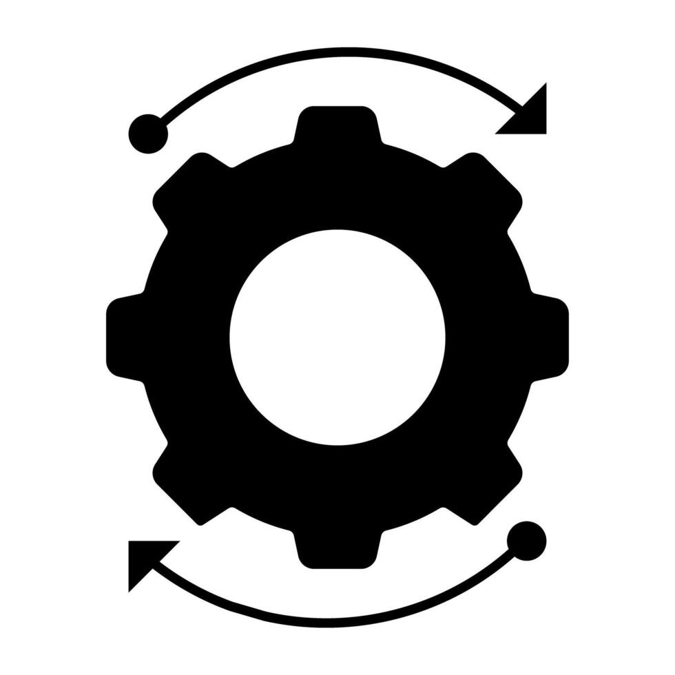 Ingranaggio con frecce, icona di integrazione vettore