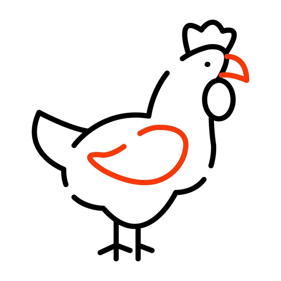 di moda design icona di gallina vettore