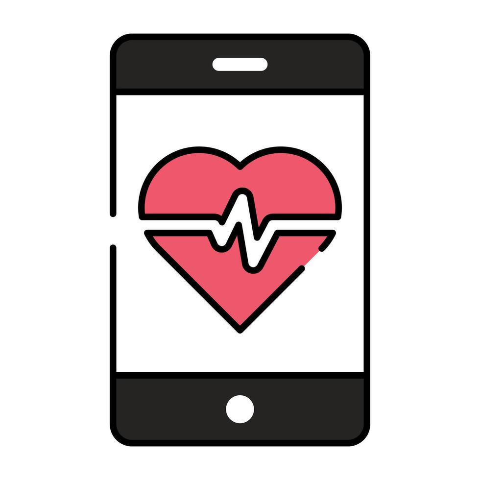 mobile assistenza sanitaria App icona nel piatto design vettore