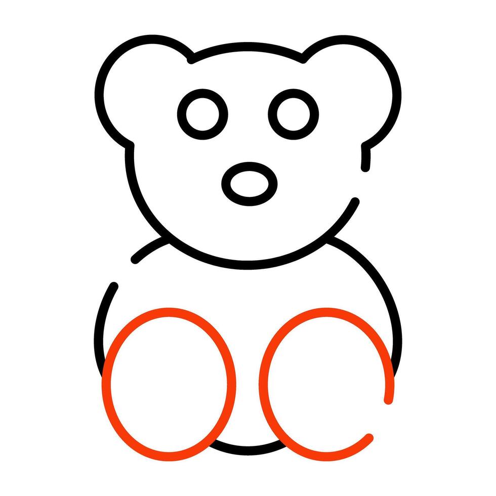 un' ripieno giocattolo per figli, icona di orsacchiotto orso vettore