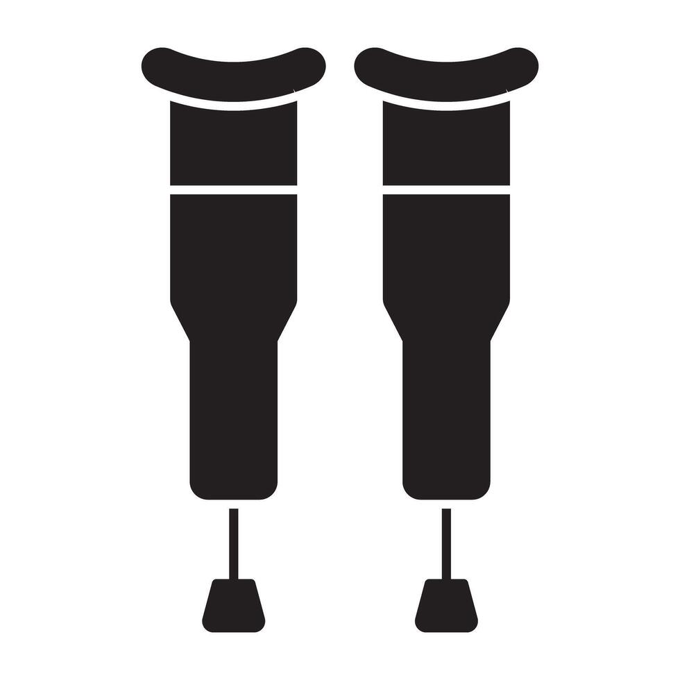 a piedi bastoni icona, vettore design di stampelle