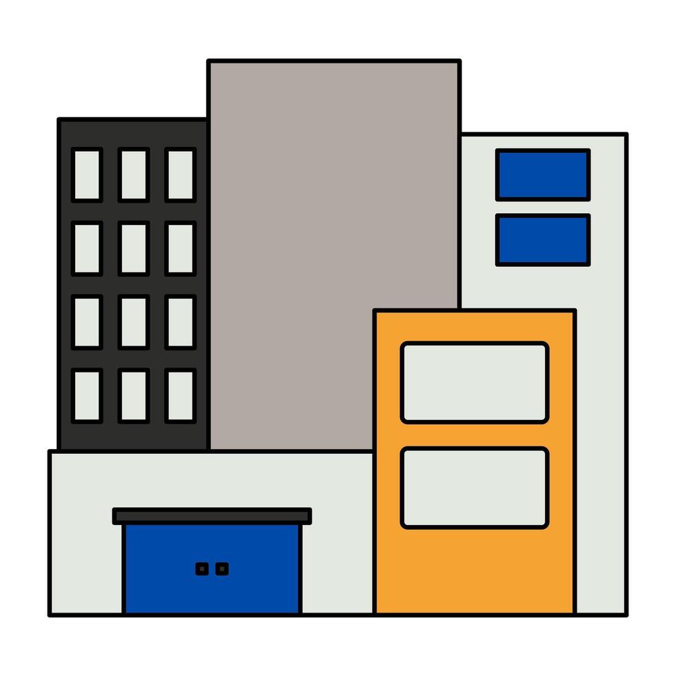 un' unico design icona di città edificio vettore