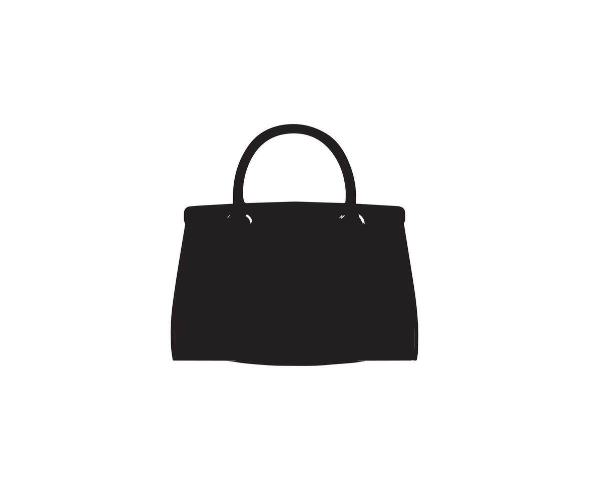 le signore borsetta icona. nero e bianca illustrazione di donne borsetta vettore