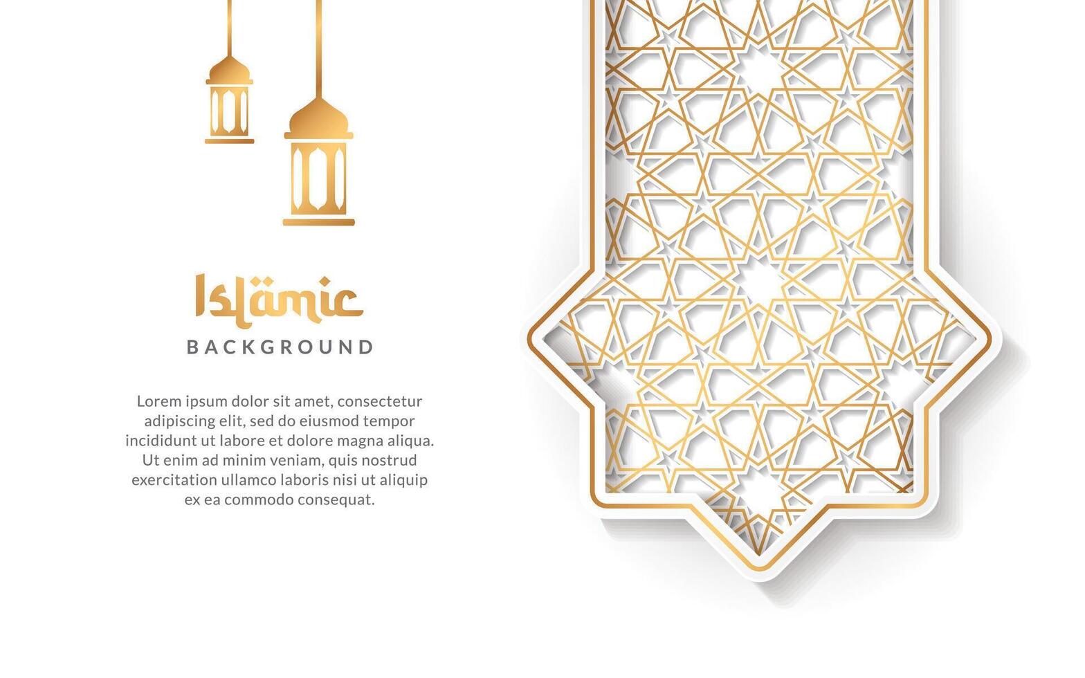 islamico sfondo con lanterna ornamento e d'oro lusso Arabo modello vettore design