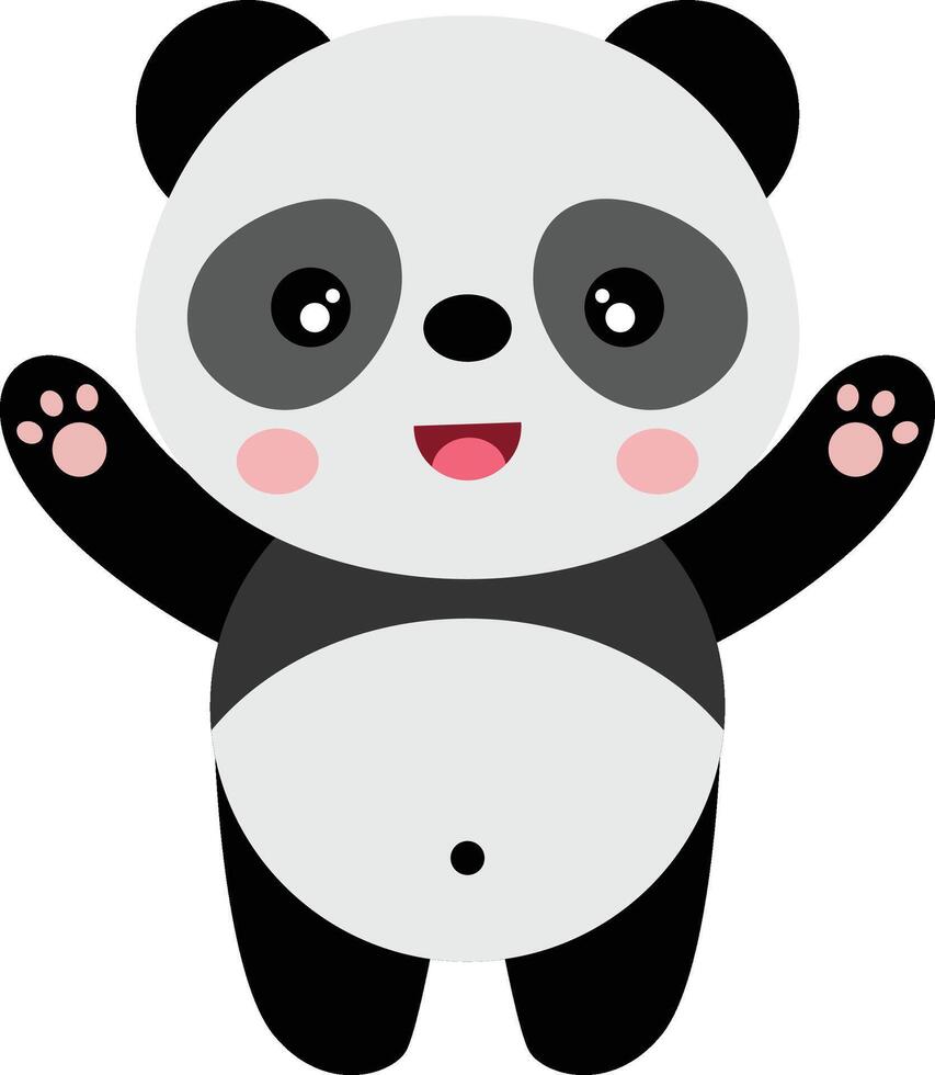 contento panda isolato su bianca vettore