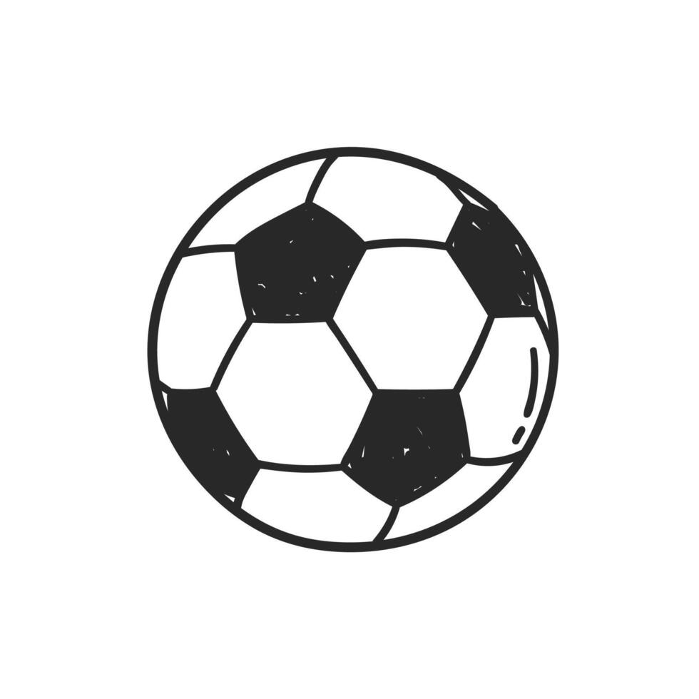 calcio palla mano disegnato nel scarabocchio stile vettore