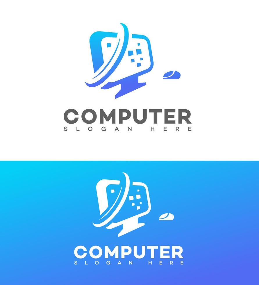 computer formazione scolastica logo icona marca logo identità cartello simbolo modello vettore