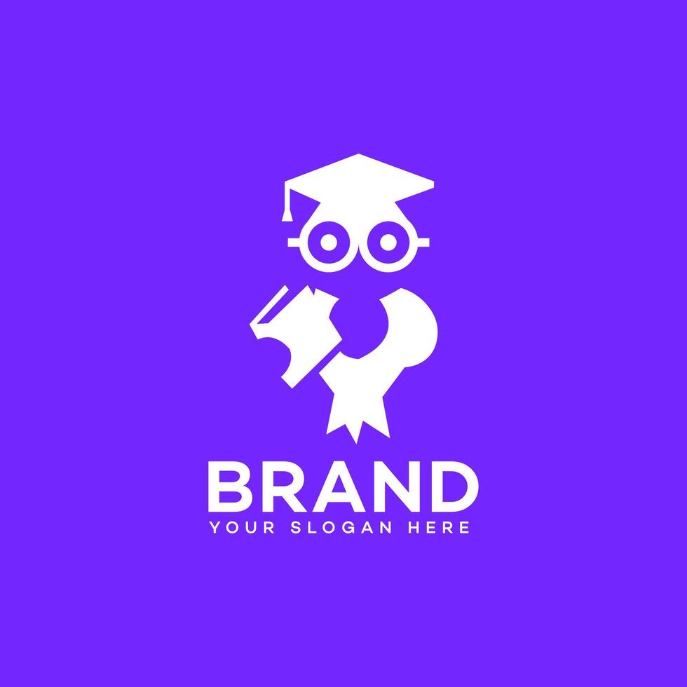 gufo formazione scolastica logo icona marca identità cartello simbolo modello vettore
