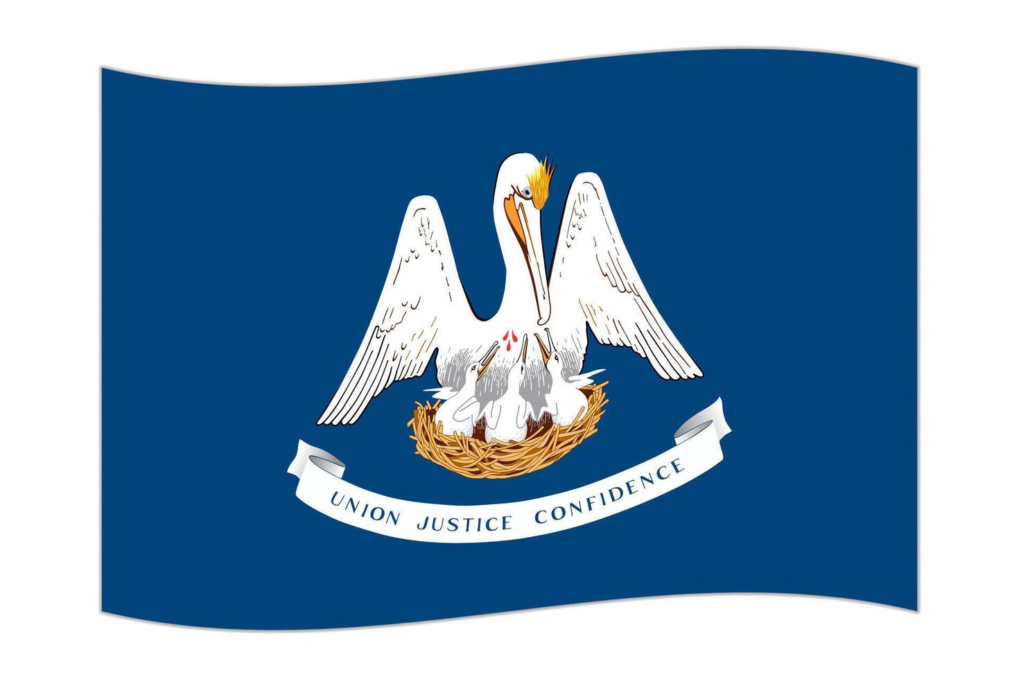 agitando bandiera di il Louisiana stato. vettore illustrazione.