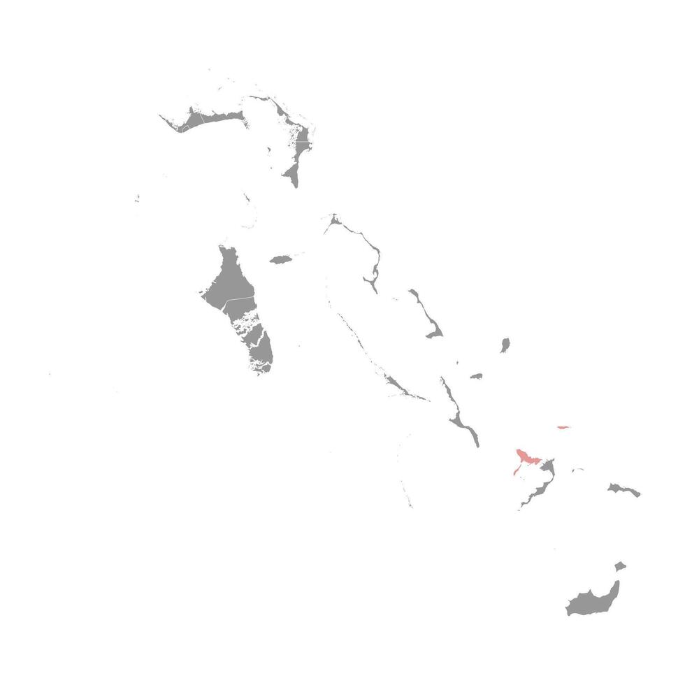 storto isola carta geografica, amministrativo divisione di bahamas. vettore illustrazione.