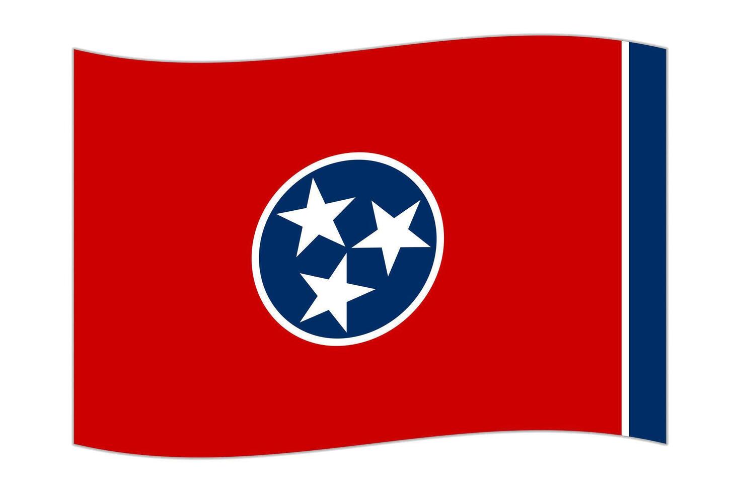 agitando bandiera di il Tennessee stato. vettore illustrazione.