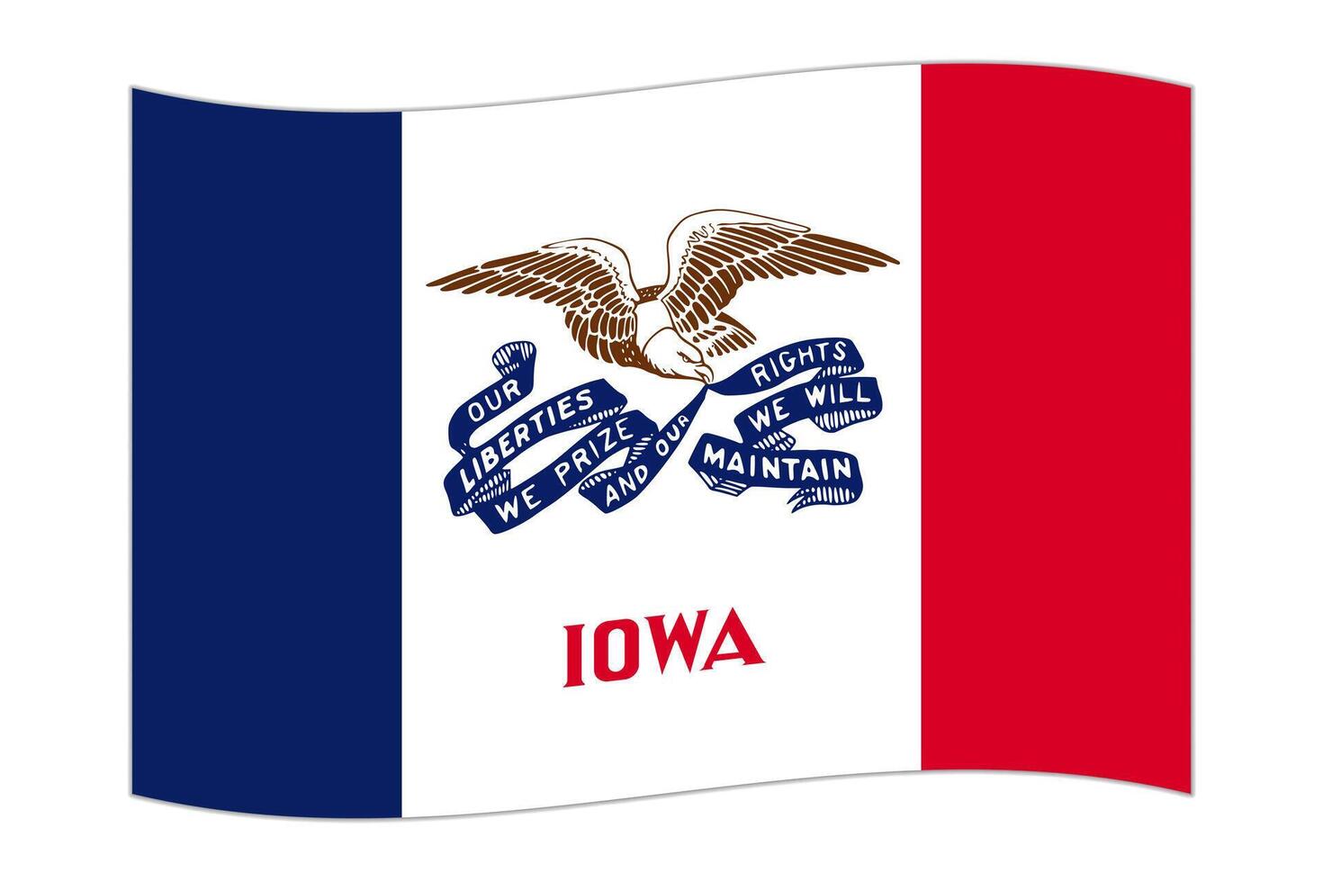agitando bandiera di il Iowa stato. vettore illustrazione.