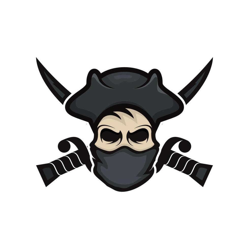 pirati cranio portafortuna logo vettore