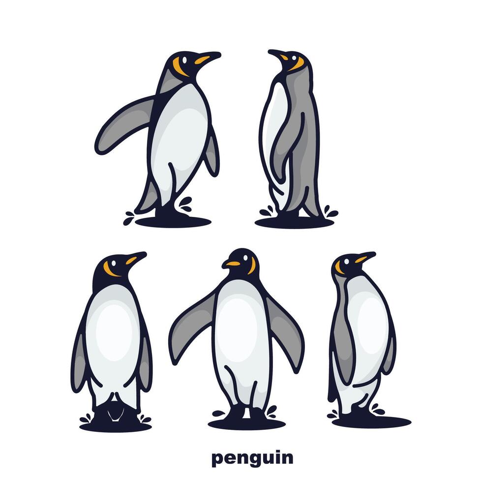 pinguino logo fascio collezione vettore