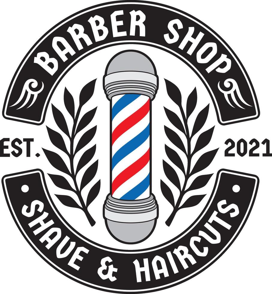 barbiere negozio simbolo. radersi e tagli di capelli. vettore illustrazione.