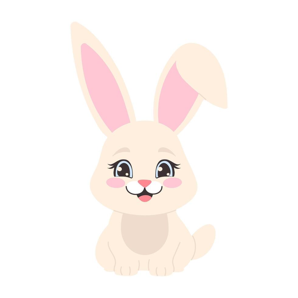 Pasqua carino coniglietto. vettore cartone animato illustrazione.