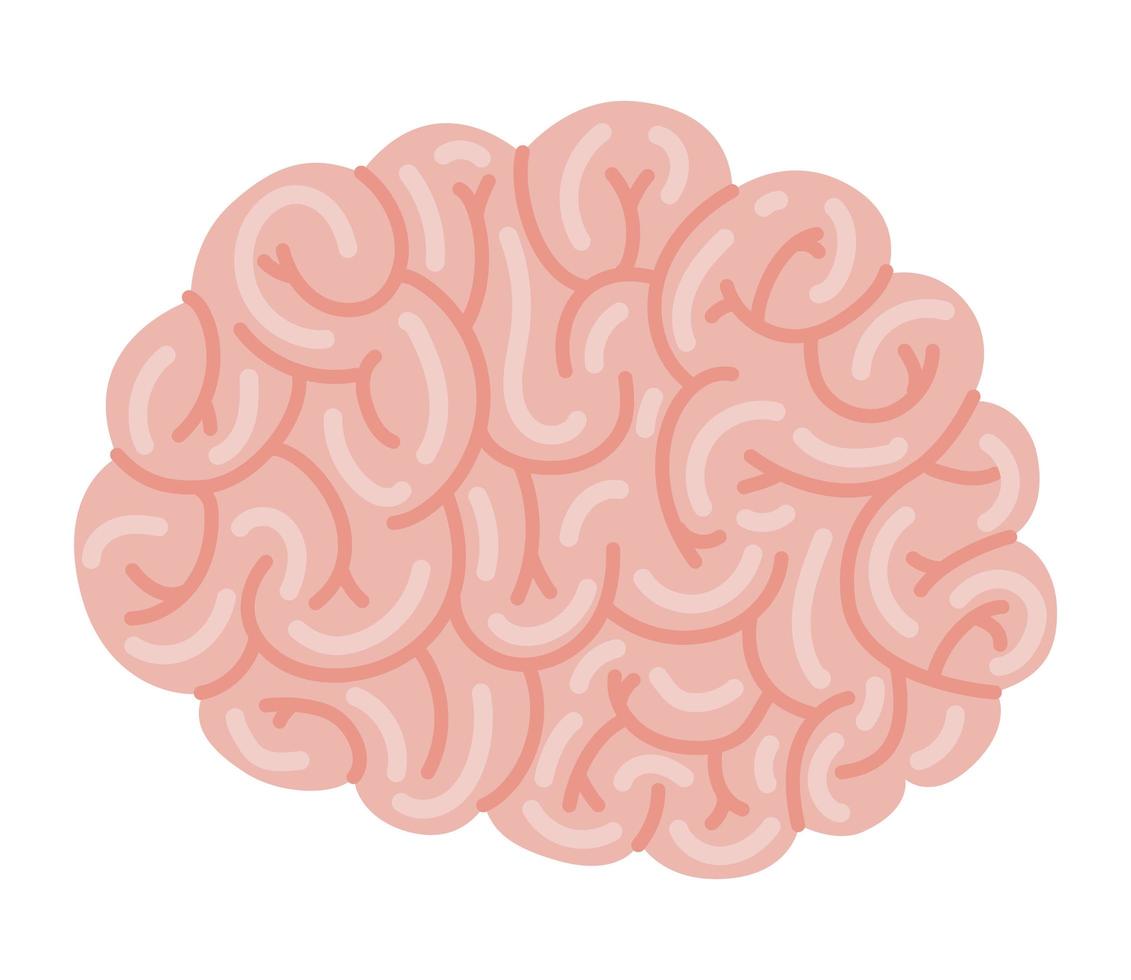 disegno del cervello rosa vettore