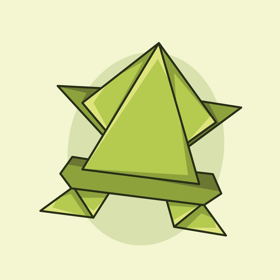 rana origami verde vettore