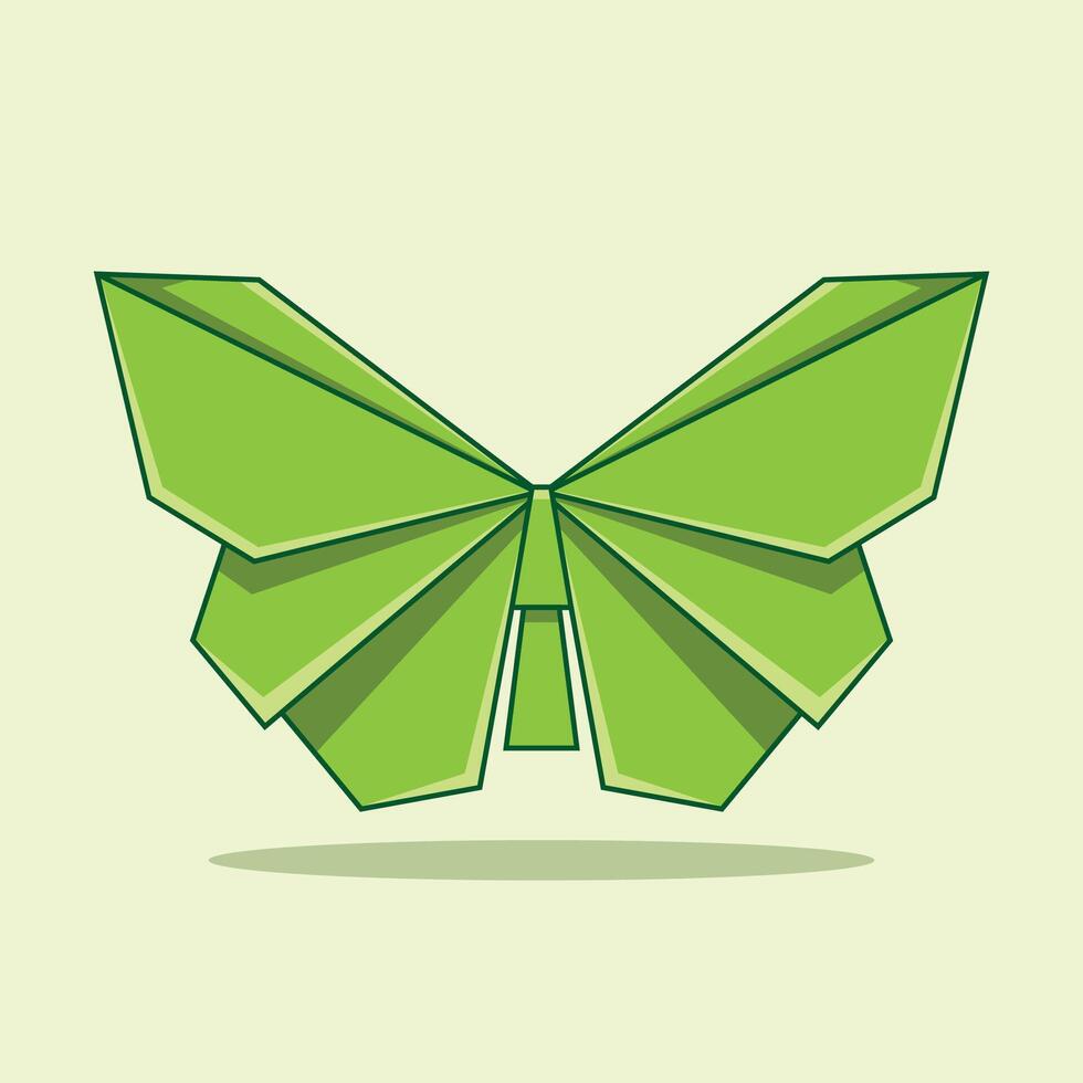 farfalla origami verde vettore