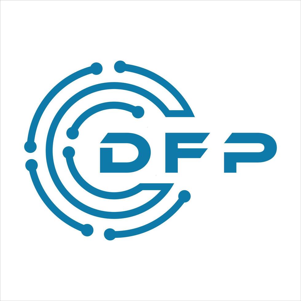 dfp lettera design. dfp lettera tecnologia logo design su un' bianca sfondo. vettore