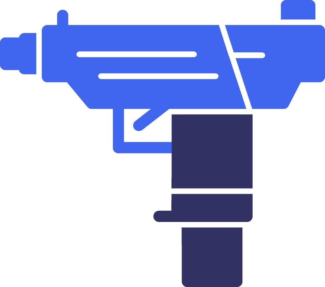 mitragliatore pistola solido Due colore icona vettore