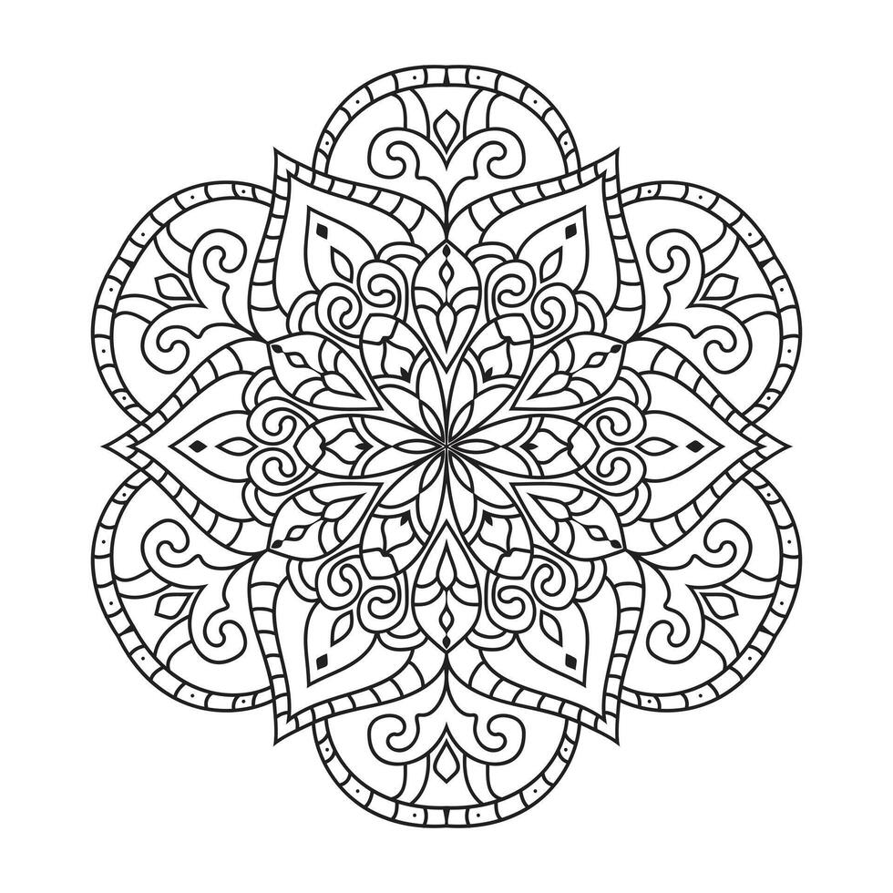schema mandala decorativo e ornamentale design per colorazione pagina vettore