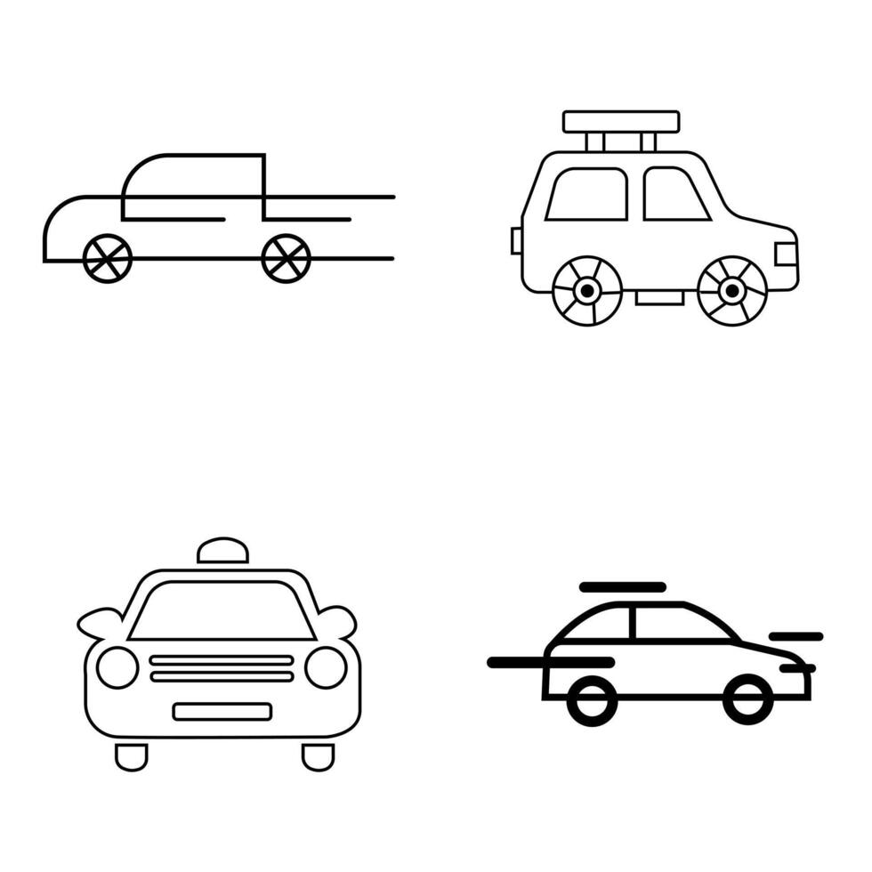 auto pittogramma, minimo linea icona mezzi di trasporto illustrazione. professionista vettore