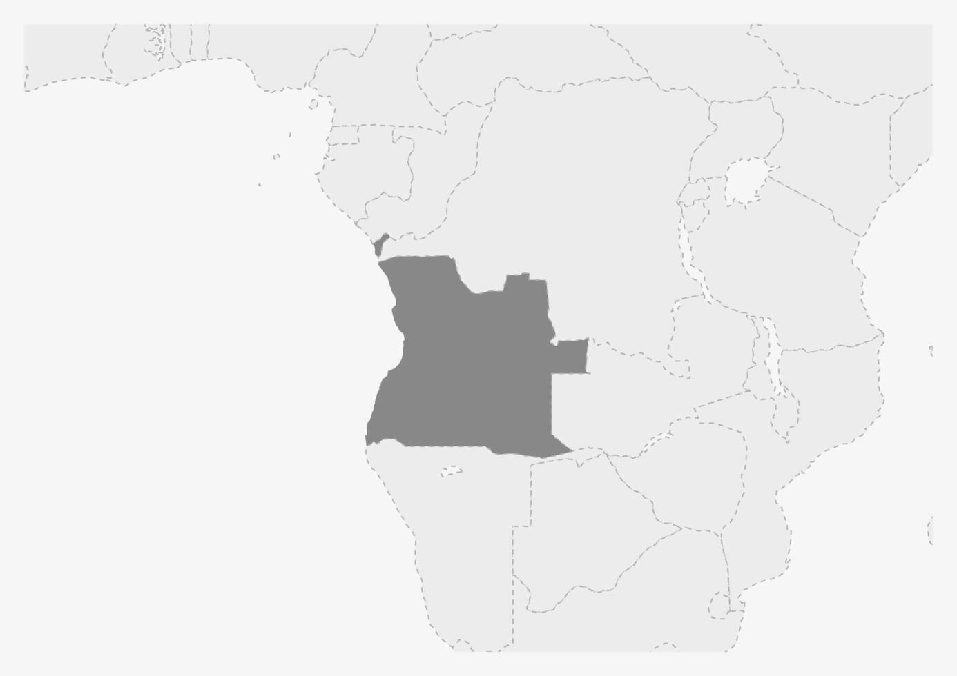 carta geografica di Africa con evidenziato angola carta geografica vettore