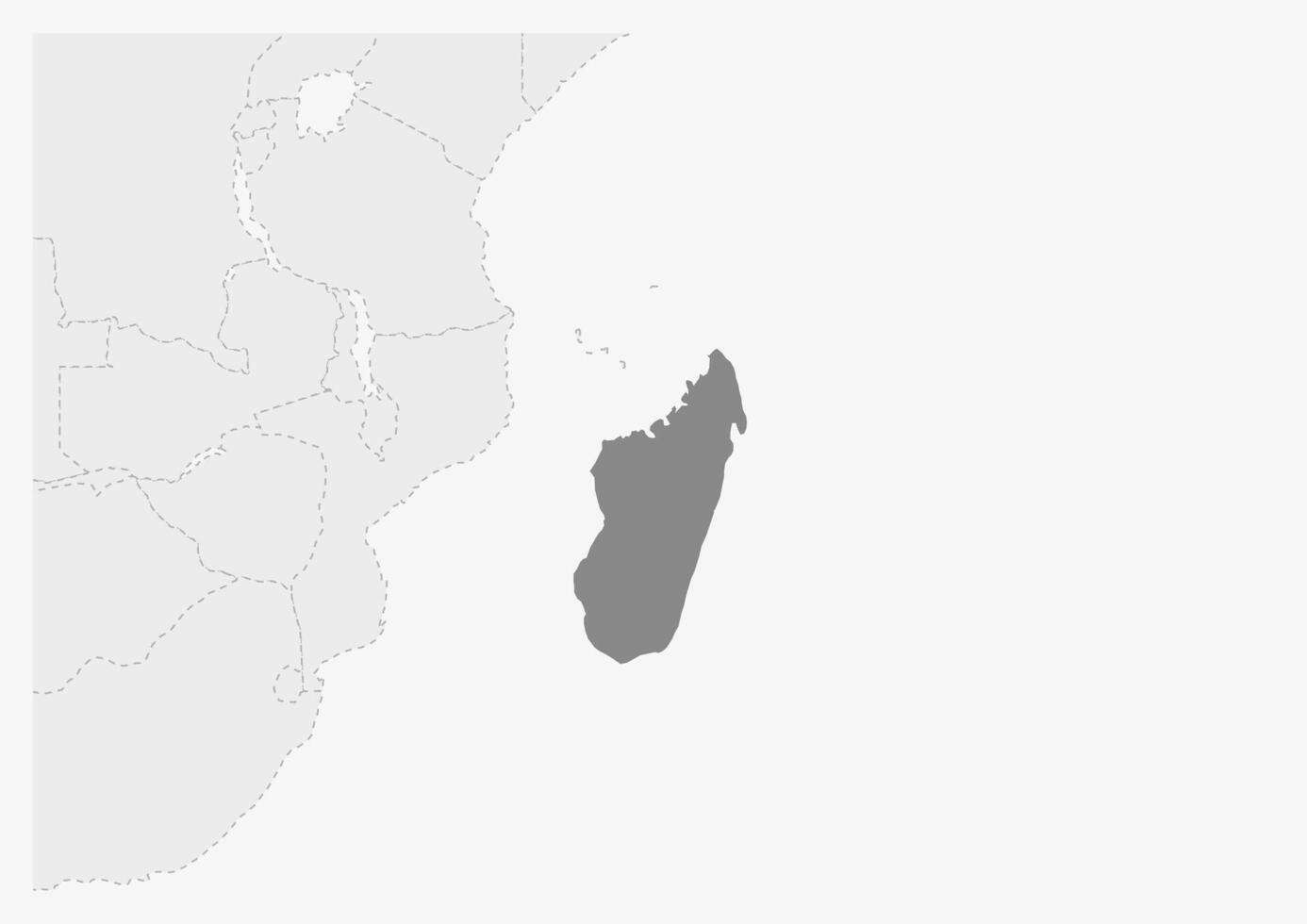 carta geografica di Africa con evidenziato Madagascar carta geografica vettore