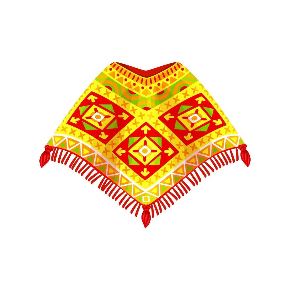 messicano poncho, isolato tradizionale indumento vettore