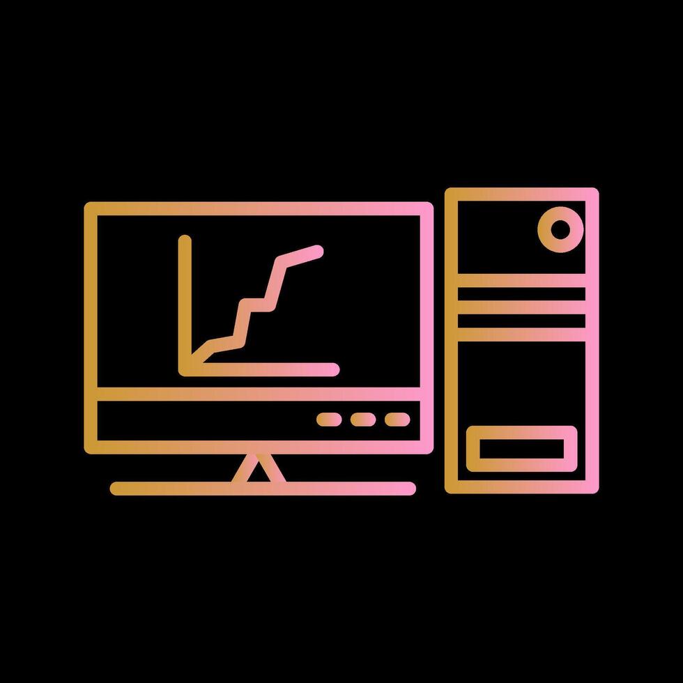 grafico linea schermo vettore icona