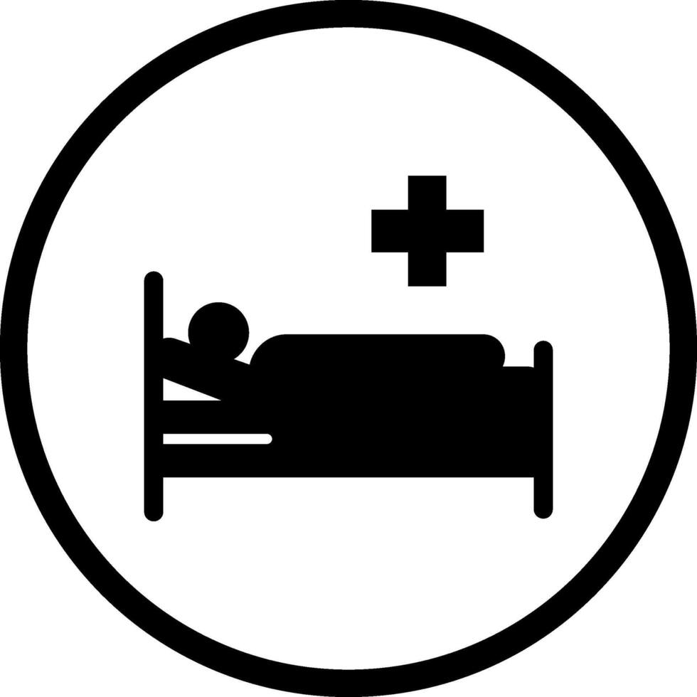 paziente letto vettore icona