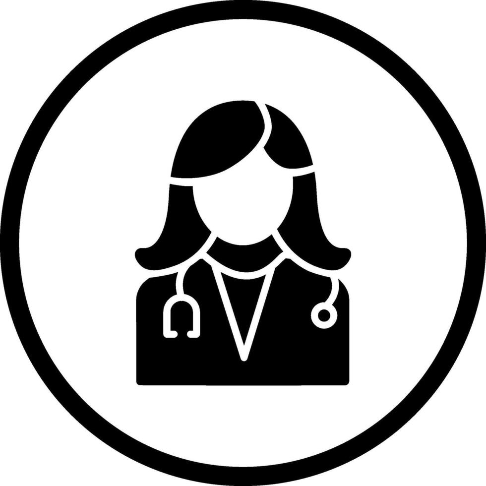 femmina medico vettore icona