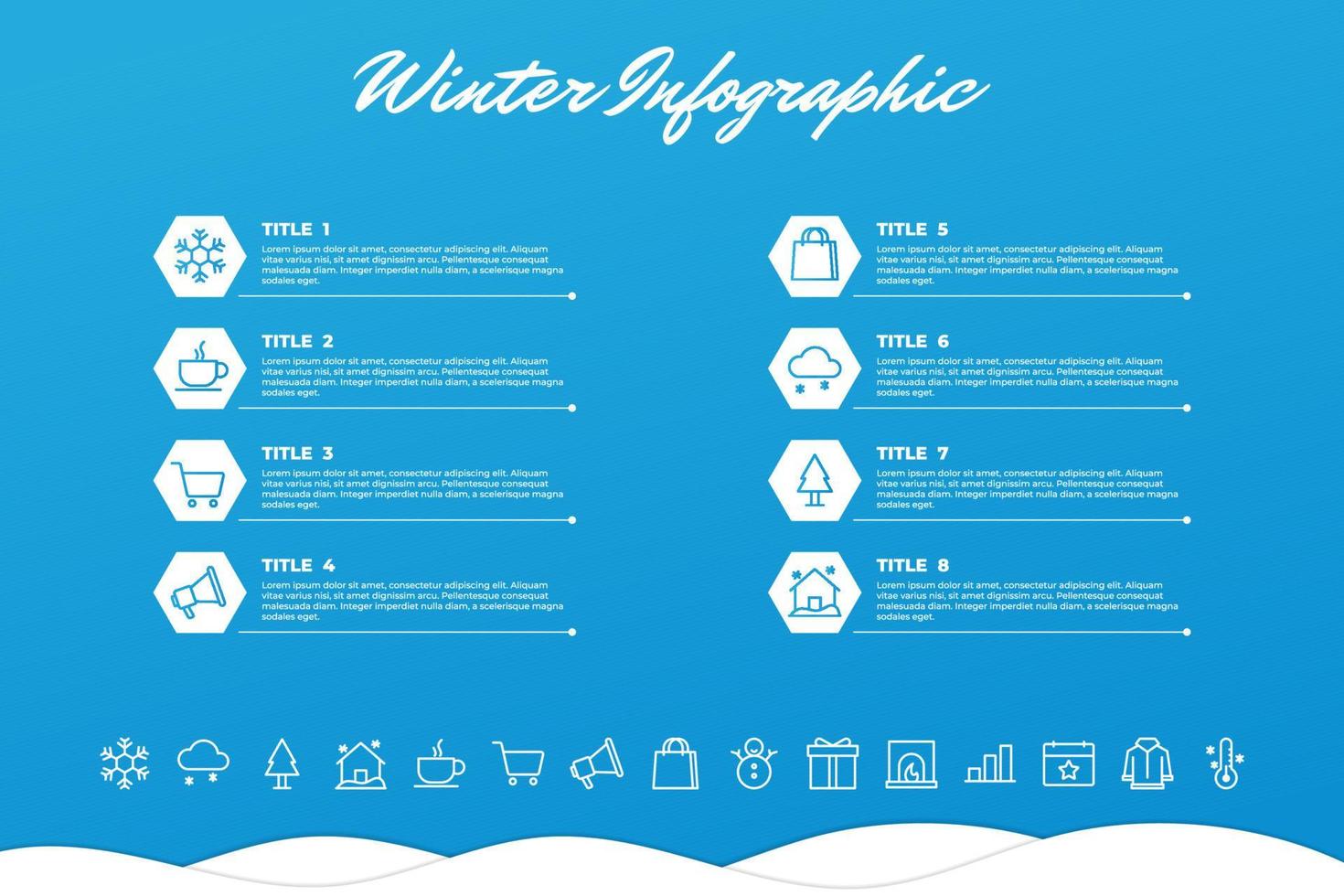 disegno del modello di infografica invernale vettore